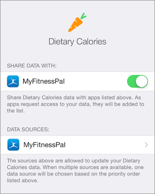 ④ 	You have complete control over which apps Health will share data with.