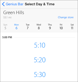 ③ 	The Apple Store app lets you buy Apple products and schedule Genius Bar appointments.