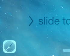 ⑧ 	To accept Handoff data, slide the app icon up on the Lock screen.