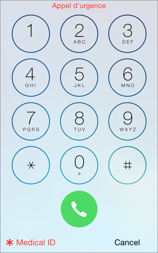 ⑧ 	The Emergency dial pad lets you call emergency numbers, like 911, but not other numbers.