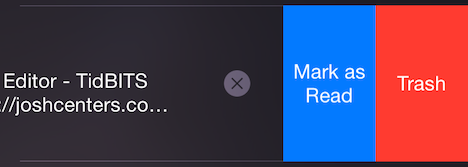 ⑥ 	Swiping from right to left on a notification reveals an x, which you can tap to delete the notification. Or—in a few cases—you see other management options; for example, in the case of a Mail message, you can mark the message as read or send it to the trash.