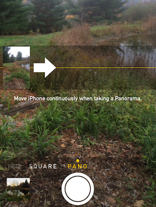 ③ 	When taking a panorama, you must move the device slowly and steadily from one side to the other.