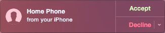 ③ 	An incoming call appears as a small notification in the corner of your screen. Click Accept to start talking.