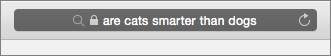 ⑥ 	The only indication that you’re in a private browsing window is that the Smart Search field turns black with white text.