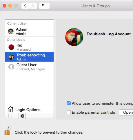 ⑥ 	Set up a troubleshooting account to help you isolate problems when they occur.