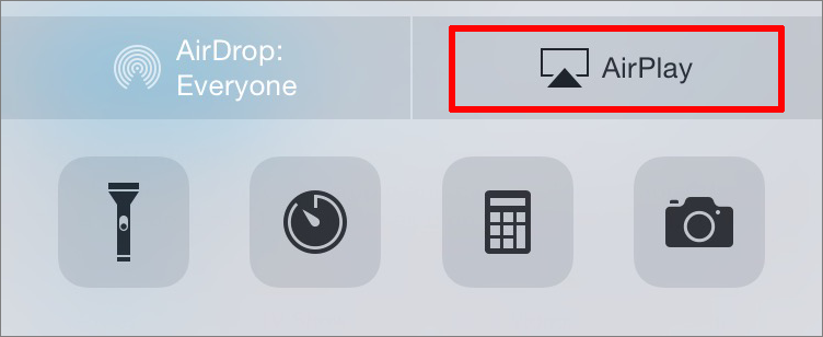 **①** In Control Center, tap the AirPlay button to send your screen to another device.