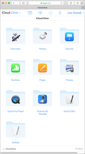 **②** You can see all your iCloud Drive files in a Web browser at iCloud.com.